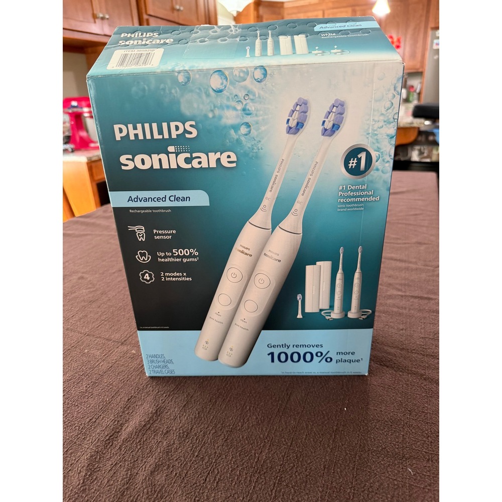 Philips Sonicare Advanced Clean Rechargeable Toothbrush Dual HX7129 New Open Box